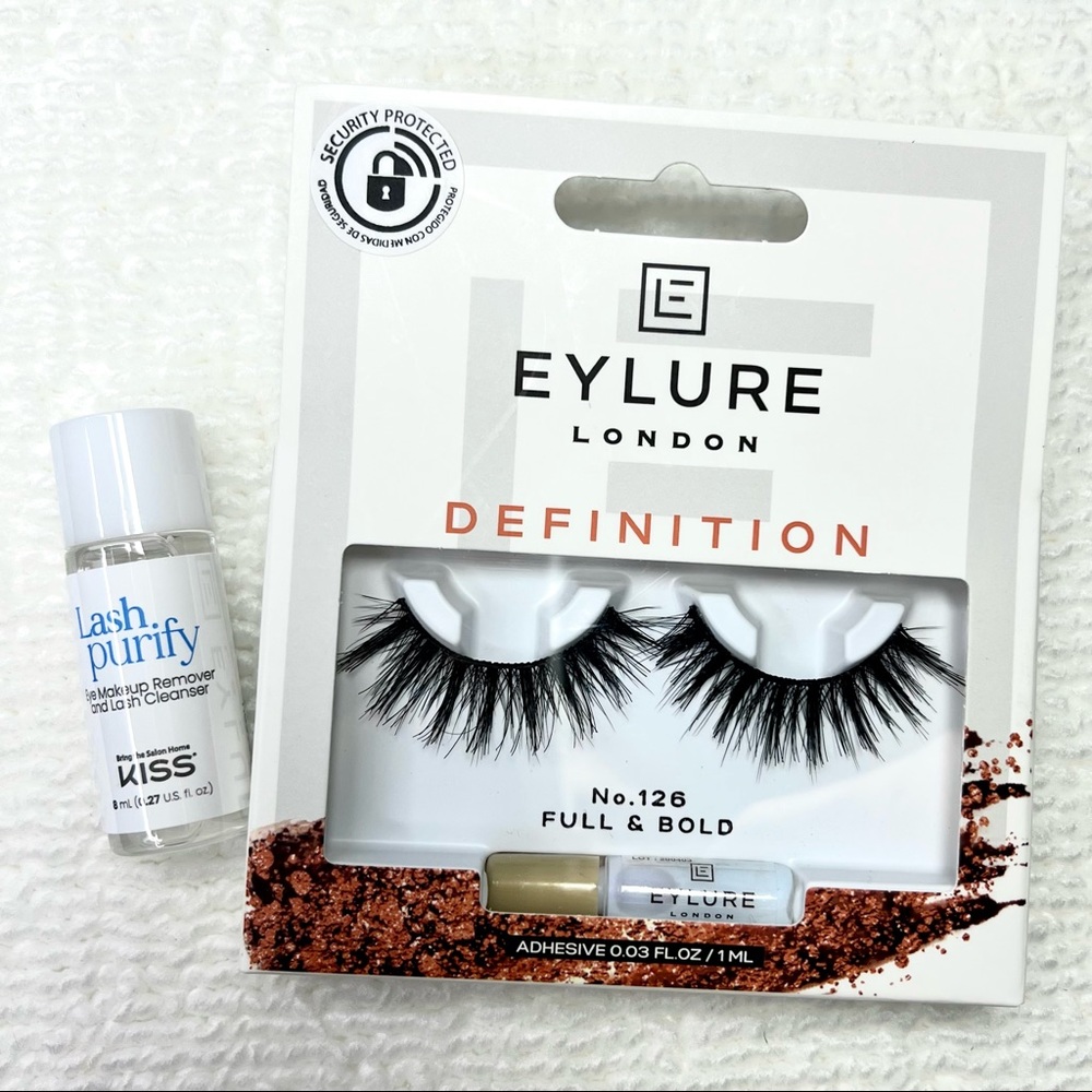 🌙Pick 5 for $25🌙 Eylure Definition Eyelashes No. 126 & KISS Lash Purify mini